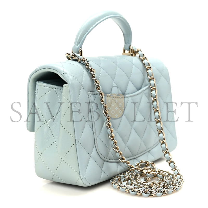 CHANEL MASTER LAMBSKIN QUILTED MINI TOP HANDLE RECTANGULAR FLAP AS2431 (20*12*6cm)